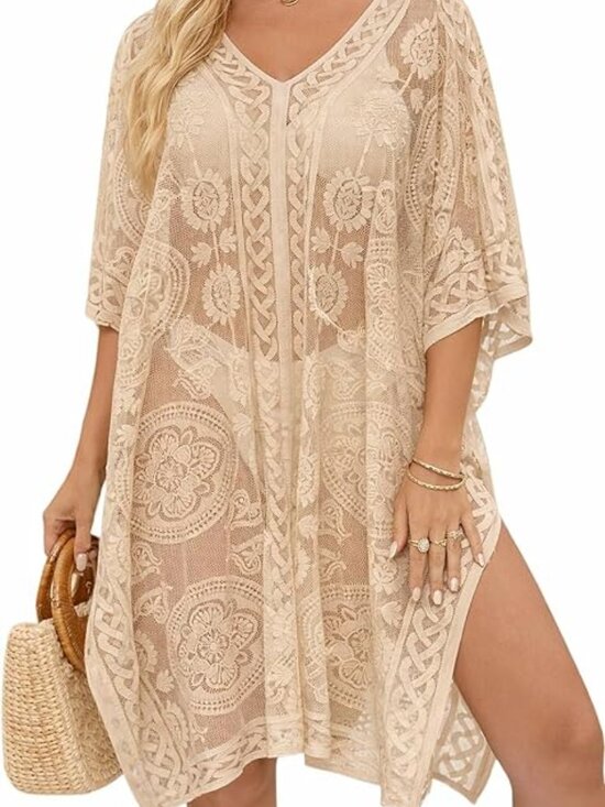 BRANDED Other - Sexy Elegant Lace Beach Cover Up for Women, Bathing Suit Cover Up, V-Neck Swimsu